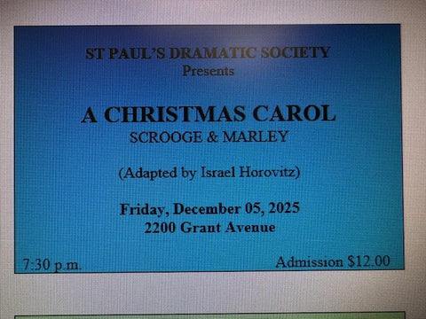 A Christmas Carol Friday December 5, 7:30