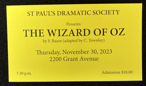 The Wizard of Oz Drama ticket-Thursday Show