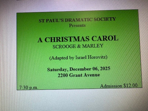 A Christmas Carol Saturday December 6th @7:30PM
