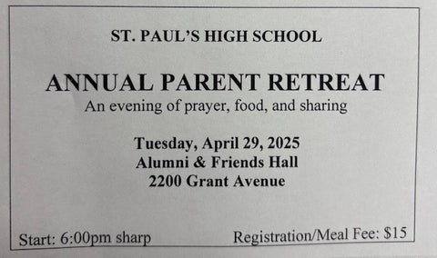 Annual Parent Retreat Ticket 2025