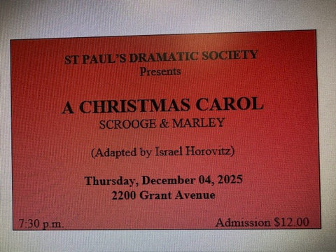A Christmas Carol Thursday Dec 4, 7:30PM